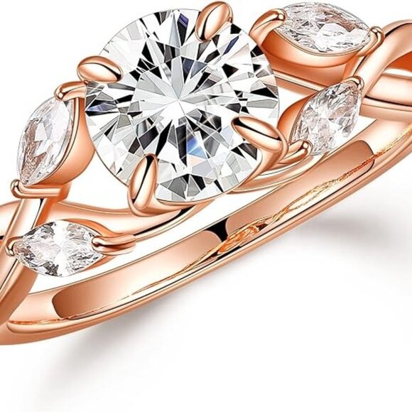 Willow Moissanite 1.2ct D Color VVS1 Clarity Lab Created Ring - Gold - Picture 1 of 4